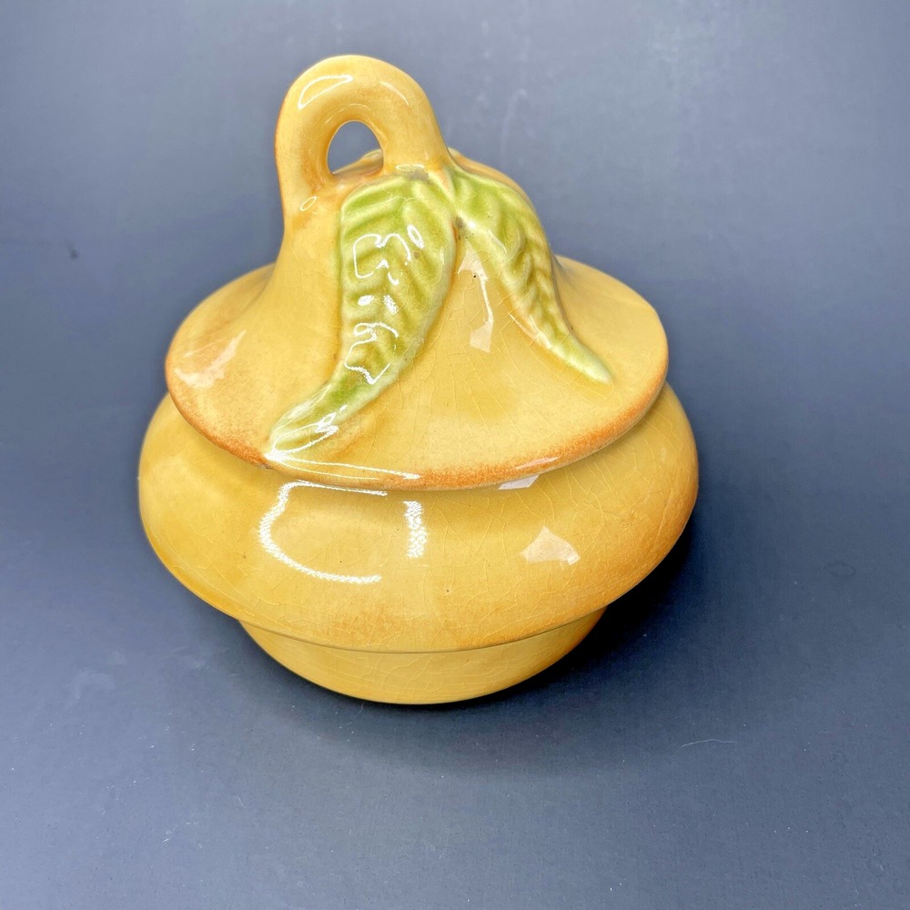 Vintage Mid Century 1950's California‎ Pottery No. 252 Lidded Pear Pottery Dish